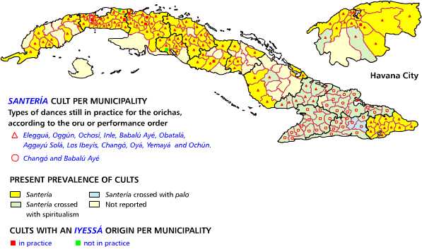 Dances with lucumi (santeria) and iyessa origin