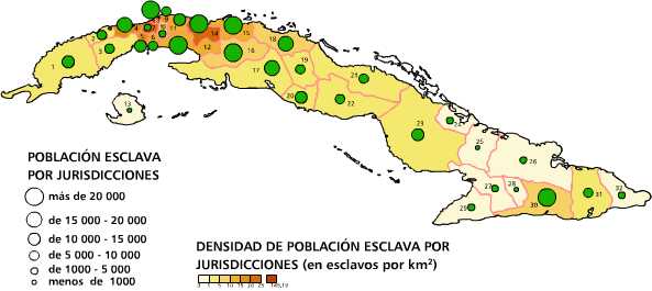 Distribución de la población esclava. 1862